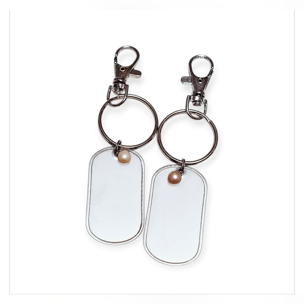 Women's Vantel Pearls Double Dog Keychain Tags